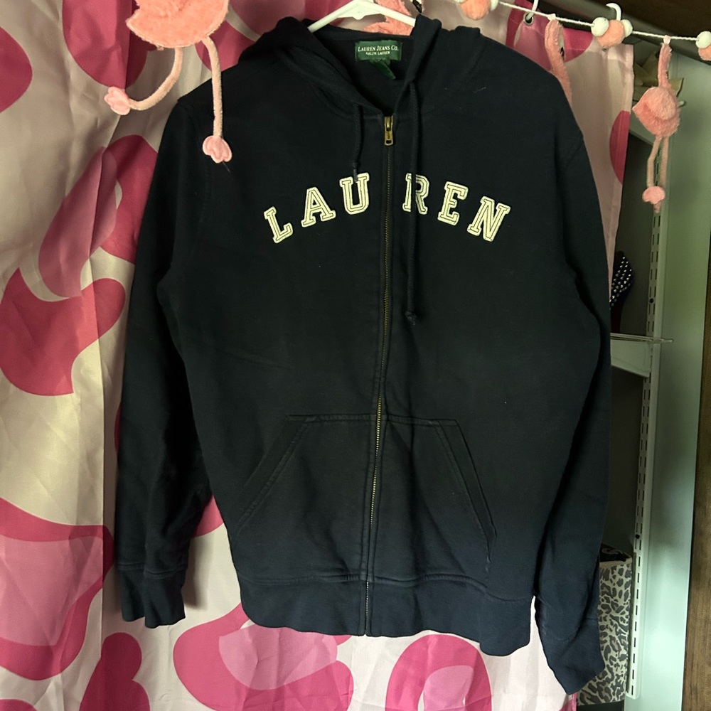 Vintage Ralph Lauren Blue Zip-Up Hoodie